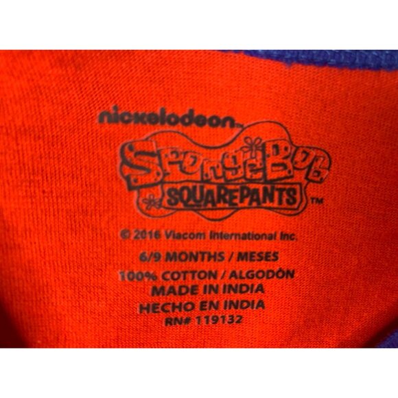 Spongebob Squarepants Infant Baby 6 9 months Short Sleeve Everyday Im Shufflin O - Picture 3 of 3